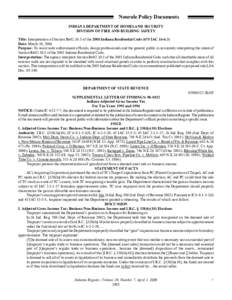 Nonrule Policy Documents INDIANA DEPARTMENT OF HOMELAND SECURITY DIVISION OF FIRE AND BUILDING SAFETY Title: Interpretation of Section R602.10.5 of the 2005 Indiana Residential Code (675 IAC[removed]Date: March 10, 2006 