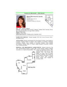 LEGISLATIVE BIOGRAPHY — 2011 SESSION  IRENE BUSTAMANTE ADAMS Democrat Assembly District No. 42 (Clark County)