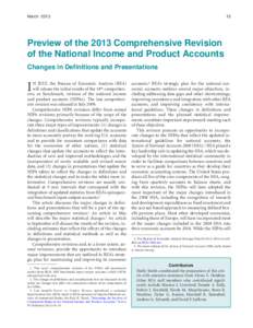 Preview of the 2013 Comprehensive Revision of the National Income and Product Accounts