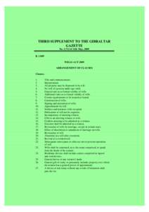 THIRD SUPPLEMENT TO THE GIBRALTAR GAZETTE No. 3,712 of 14th May, 2009 B[removed]WILLS ACT 2009 ARRANGEMENT OF CLAUSES