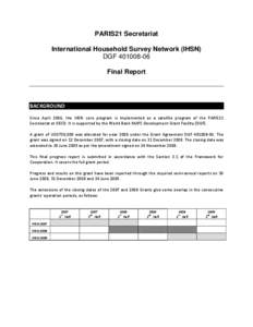 IHSN report for Management Group