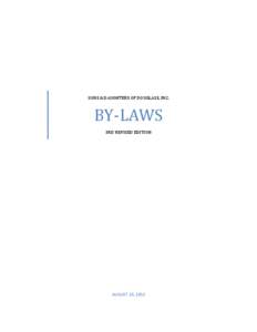 SONS & DAUGHTERS OF DOUGLASS, INC.  BY-LAWS 3RD REVISED EDITION  AUGUST 25, 2012