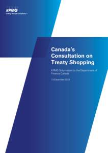 Federal Consultations on Treaty Shopping