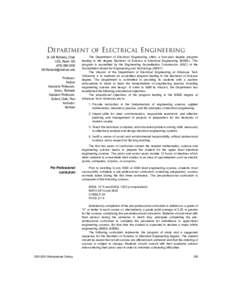 DEPARTMENT OF ELECTRICAL ENGINEERING Dr. Gill Richards, Chair CES, Room[removed]0335 [removed] Professor: