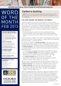 OXFORD AUSTRALIA: THE FUTURE OF AUSTRALIAN ENGLISH  WORD OF THE MONTH