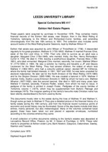 MS417 Eshton Hall estate papers