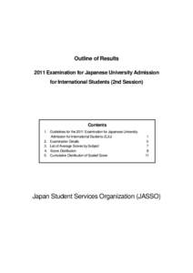 Outline of Results EJU 2011 2nd Session