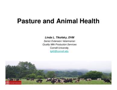 Pasture and Animal Health