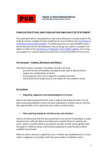    	
      PUBLICATION	
  ETHICS	
  AND	
  PUBLICATION	
  MALPRACTICE	
  STATEMENT	
  