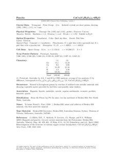 Paceite  CaCu(C2H3 O2 )4 • 6H2 O