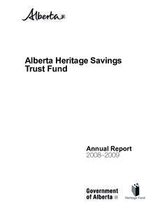 Alberta Heritage Savings Trust Fund[removed]Annual Report