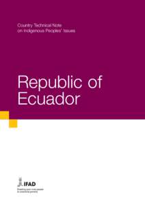 Country Technical Note on Indigenous Peoples’ Issues Republic of Ecuador