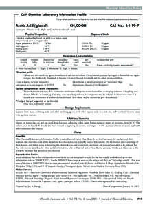 CLIP, Chemical Laboratory Information Profile: Acetic Acid