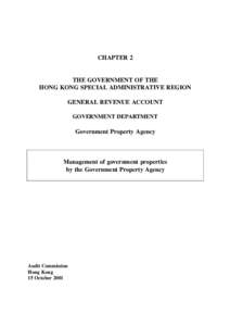 CHAPTER 2 THE GOVERNMENT OF THE HONG KONG SPECIAL ADMINISTRATIVE REGION GENERAL REVENUE ACCOUNT GOVERNMENT DEPARTMENT