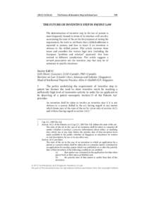 ([removed]SAcLJ  The Future of Inventive Step in Patent Law 599