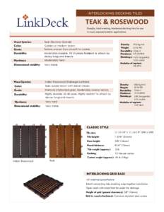 Interlock ng deck ng t les  TEAK & ROSEWOOD durable, hard wearing, hardwood decking tiles for use in most exposed exterior applications