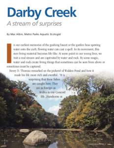 Darby Creek A stream of surprises By Mac Albin, Metro Parks Aquatic Ecologist I