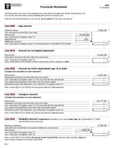 2008 T1 General Provincial Worksheet Use these charts to do some of the calculations you may need to complete Form SK428, Saskatchewan Tax. You can find more information about completing these charts in the forms book.