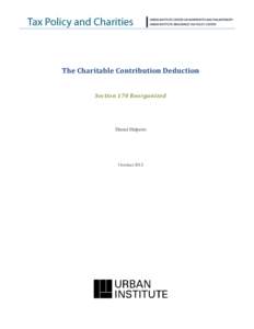 The Charitable Contribution Deduction