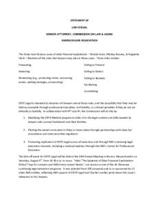STATEMENT OF LORI STIEGEL SENIOR ATTORNEY, COMMISSION ON LAW & AGING AMERICAN BAR ASSOCIATION