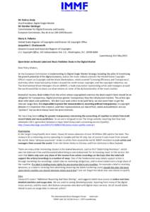   Mr Andrus Ansip Vice-President, Digital Single Market Mr ​Günther Oettinger Commissioner for Digital Economy and Society European Commission, Rue de la LoiBrussels