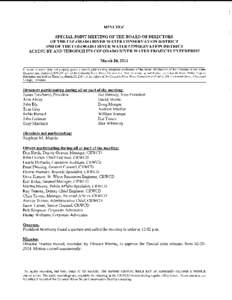 MINUTES! SPECIAL JOINT MEETING OF THE BOARD OF DIRECTORS OF THE COLORADO RIVER WATER CONSERVATION DISTRICT AND OF THE COLORADO RIVER WATER CONSERVATION DISTRICT ACTING BY AND THROUGH ITS COLORADO RIVER WATER PROJECTS ENT