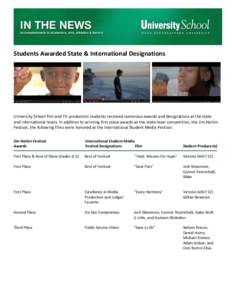 Students Awarded State & International Designations