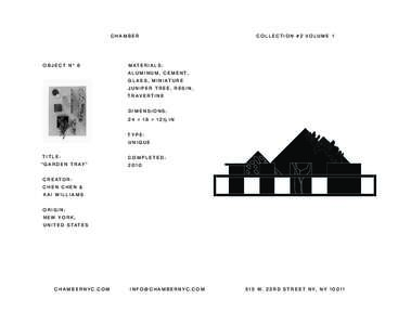 CHAMBER  OBJECT N° 8 COLLECTION #2 VOLUME 1