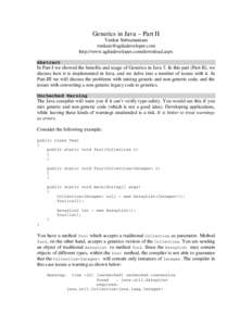 Microsoft Word - GenericsInJavaPartII.doc