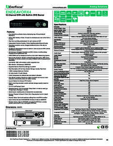 www.everfocus.com  ENDEAVORX4 16 Channel DVR with Built-in DVD Burner