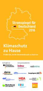 Stromspiegel für Deutschland 2016 Klimaschutz zu Hause