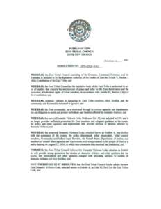 DOMESTIC VIOLENCE CODE FOR PUEBLO OF ZUNI Title XI, Part 2 Effective date: April 1, 2002