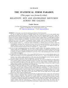 IAC-09.A4.2.8  THE STATISTICAL FERMI PARADOX