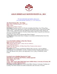 Microsoft Word - Asian Heritage Month Events in May 2011.doc