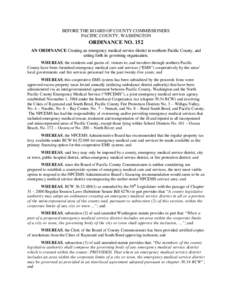 Pacific County, WA - Ordinance No. 152