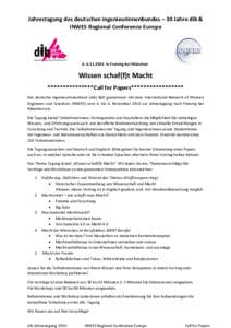 Jahrestagung des deutschen ingenieurinnenbundes – 30 Jahre dib & INWES Regional Conference Europein Freising bei München  Wissen schaf(f)t Macht