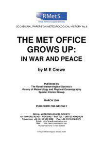 OCCASIONAL PAPERS ON METEOROLOGICAL HISTORY No.8  THE MET OFFICE