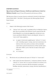 International Traffic in Arms Regulations / United States law / Weapons / Cluster munition / Export / Military science / Technology / Business / Identifiers / Military technology / United States Department of Commerce