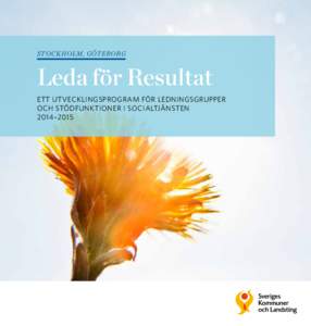 Stockholm, göteborg  Leda för Resultat Ett utvecklingsprogram för ledningsgrupper och stödfunktioner i socialtjänsten 2014–2015