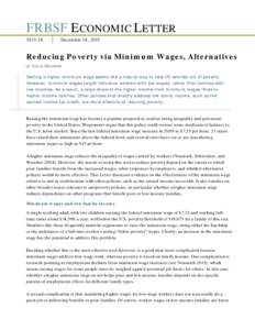 Reducing Poverty via Minimum Wages, Alternatives