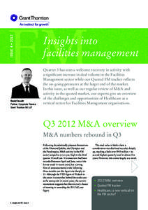 ISSUE 4 • 2012  FM David Ascott Partner, Corporate Finance Grant Thornton UK LLP