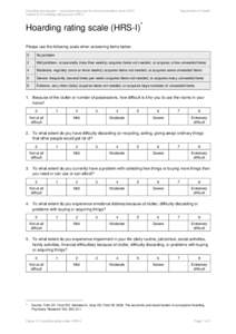 Hoarding and squalor: Tool 8.3 Hoarding rating scale HRS-I