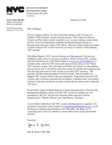 NEW YORK CITY DEPARTMENT OF HEALTH AND MENTAL HYGIENE Thomas Farley, MD, MPH Commissioner