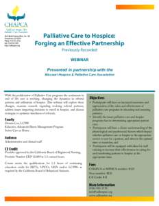 Hospice / Palliative medicine / Palliative care