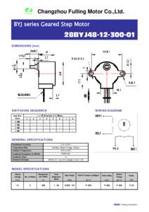 Changzhou Fulling Motor Co.,Ltd. BYJ series Geared Step Motor 28BYJ48DIMENSIONS (mm)