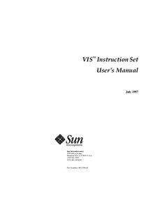 VIS Instruction Set User’s Manual