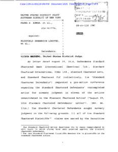 Case 1:09-cvVM-FM Document 1425 FiledPage 1 of 6  UNITED STATES DISTRICT COURT SOUTHERN DISTRICT OF NEW YORK  ------------------------------x