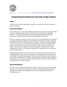 CONTRACTING PRACTICES BY THE CITY OF SAN CARLOS