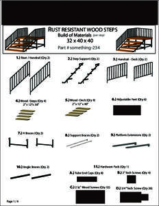 RUST RESISTANT WOOD STEPS Build of Materials (per step)  32 x 40 x 40
