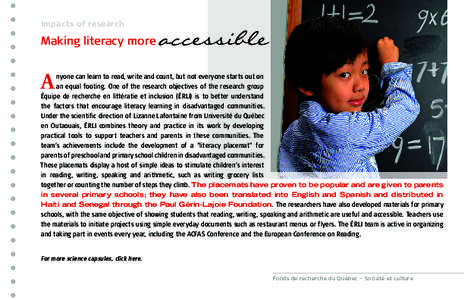 Impacts of research  Making literacy more accessible
